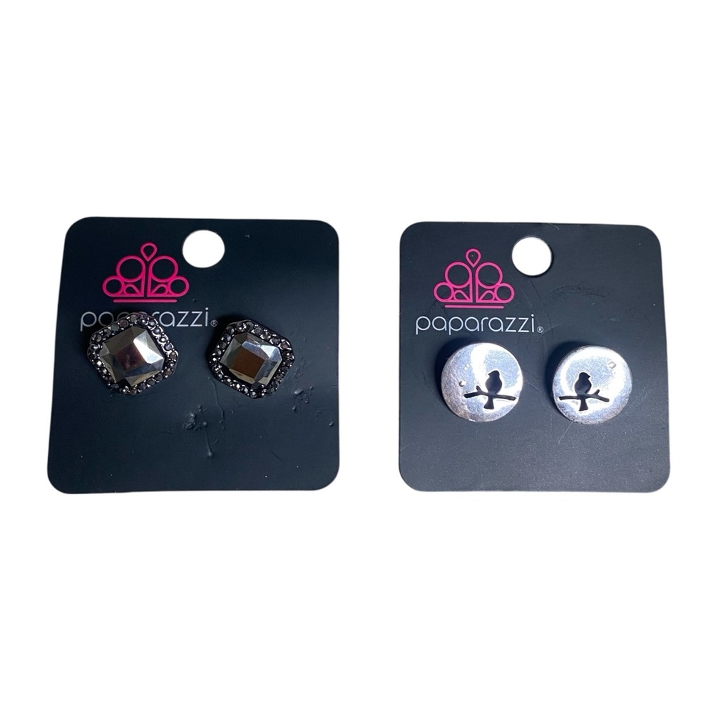 Paparazzi Chic Silver and Black Earring Duo